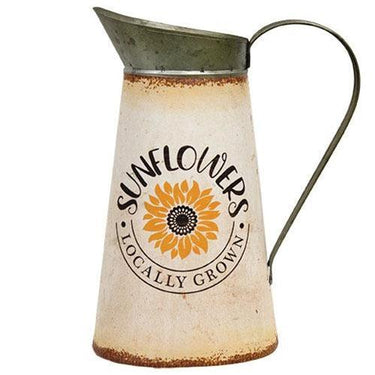 Sunflowers Locally Grown Metal Pitcher - The Fox Decor